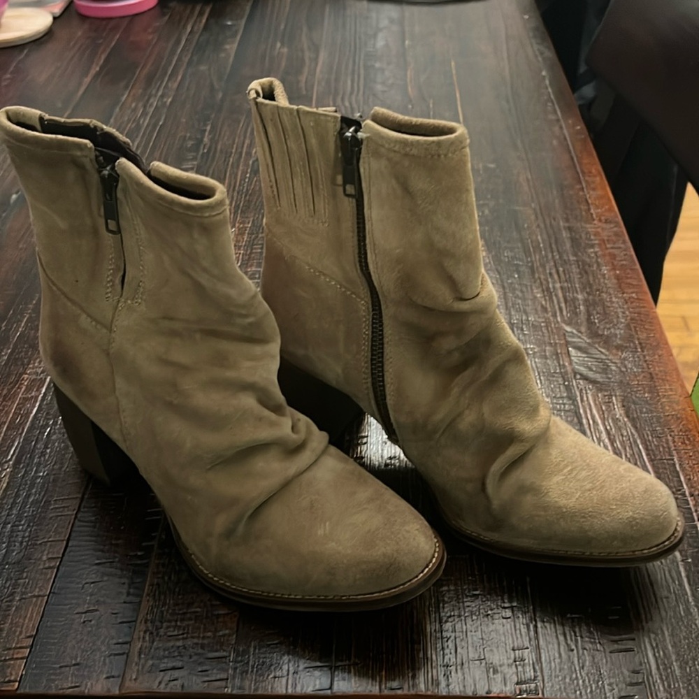 Jeffrey Campbell Taupe Suede Heeled Ankle Boots